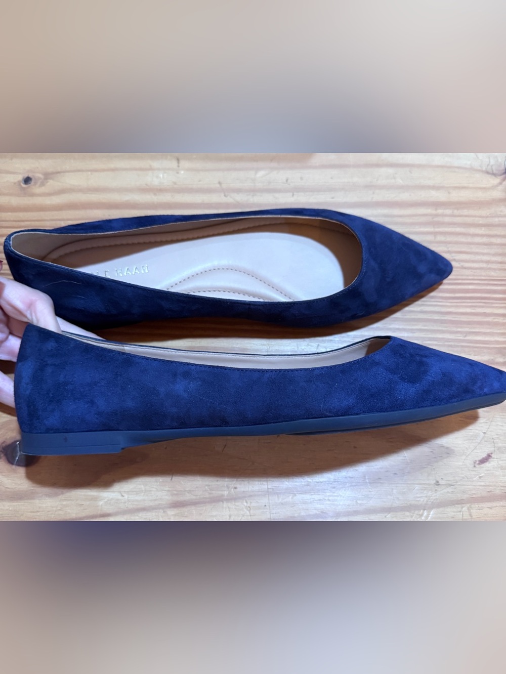 Cole Haan Navy Suede Ballet Flats